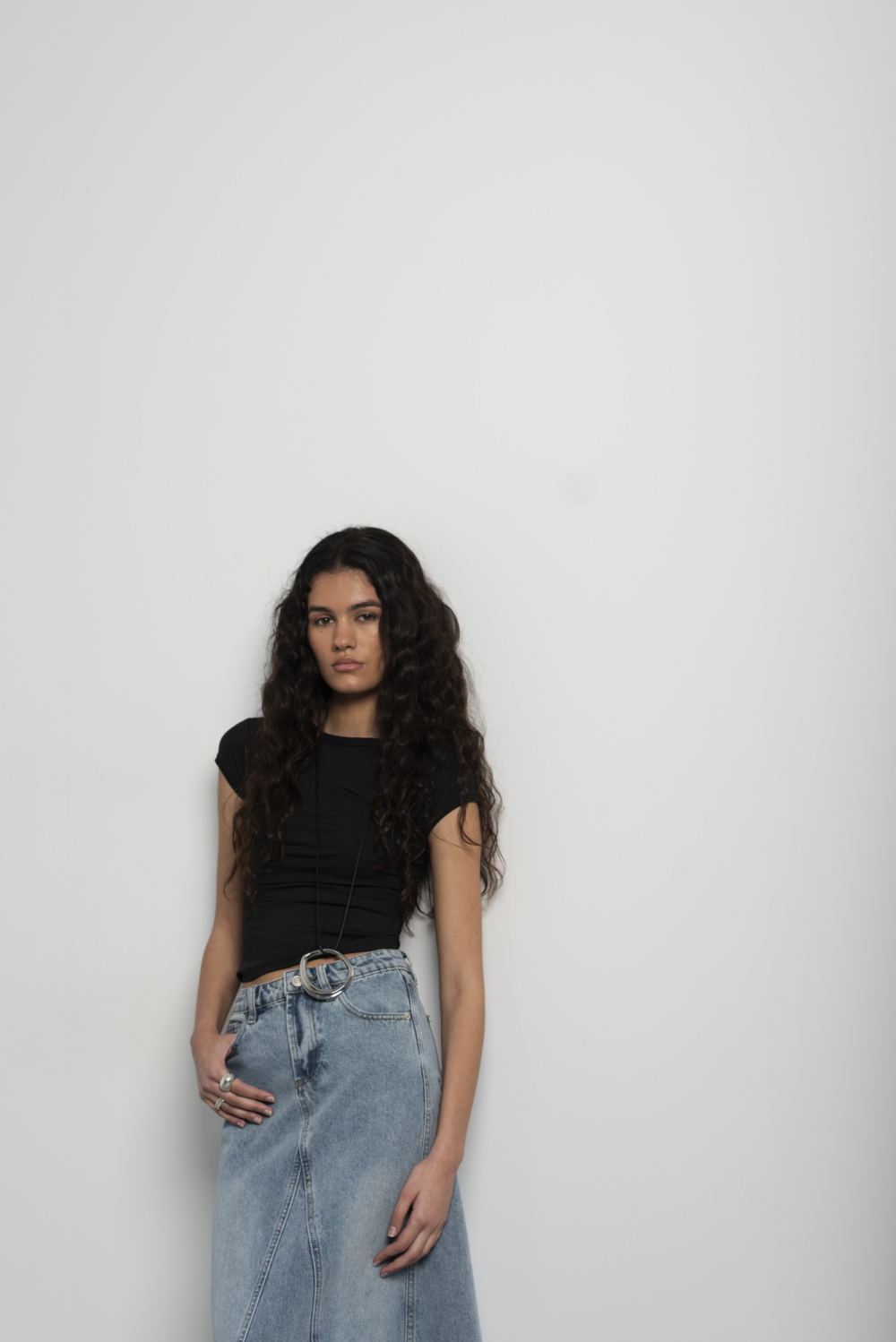 FALDA LARGA DENIM - Imagen 3