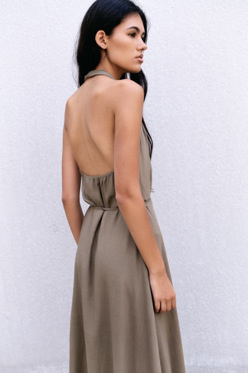 VESTIDO HALTER CINTURON - Imagen 3