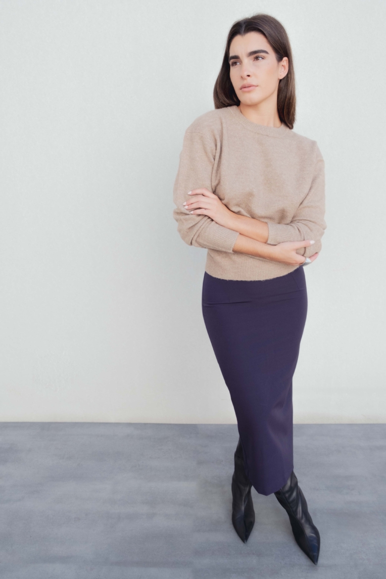 FALDA MIDI ABERTURA TRASERA