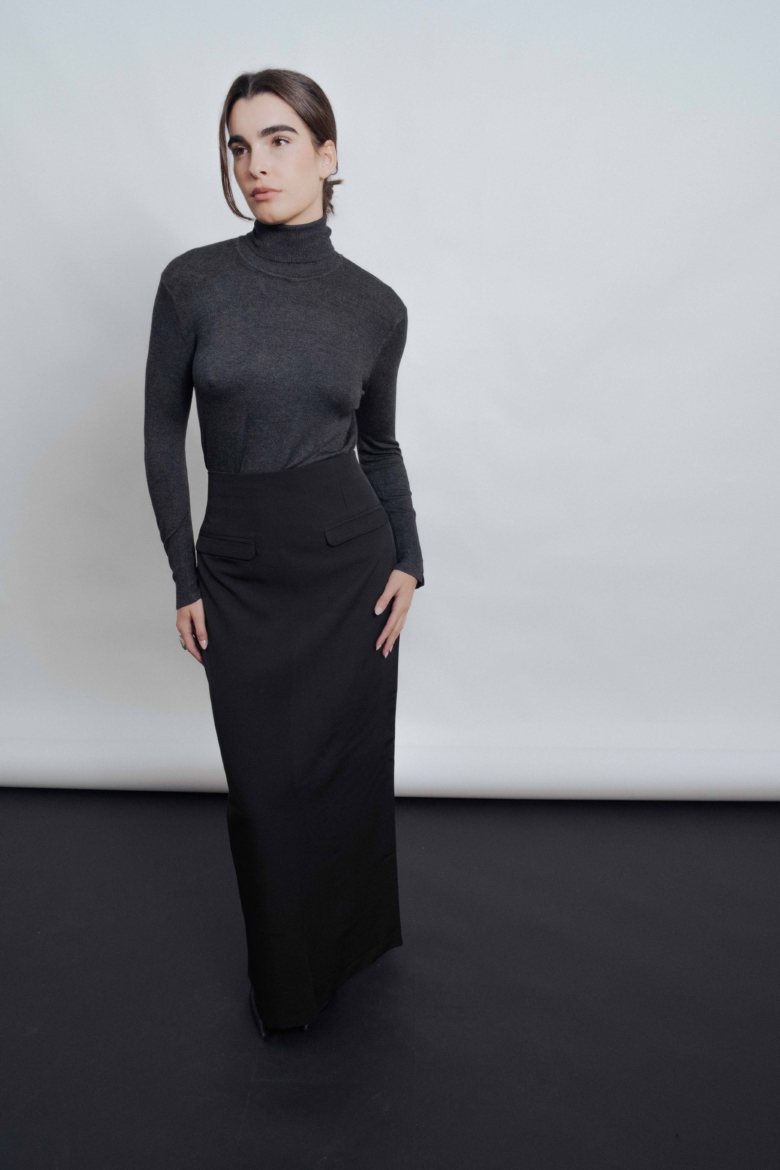 FALDA MIDI ABERTURA TRASERA